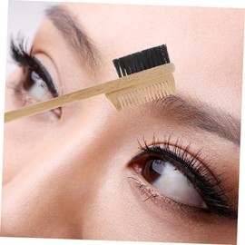 BIUDECO 1pc Bamboo Eyebrow Brush Double Headed Comb for Eyebrow Styling for Makeup Lovers and Everyday Use Lightweight and Portable Design