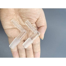 2pack Glass Elbow Adapter 14mm Male Frosted Glass (Size 1)