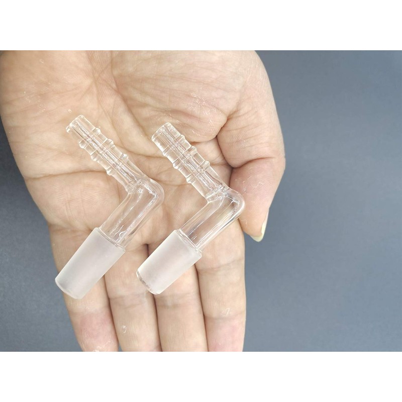 2pack Glass Elbow Adapter 14mm Male Frosted Glass (Size 1)