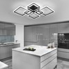 Modern Ceiling Light, 40.2'' LED Dimmable Acrylic Square 6+1 Rings