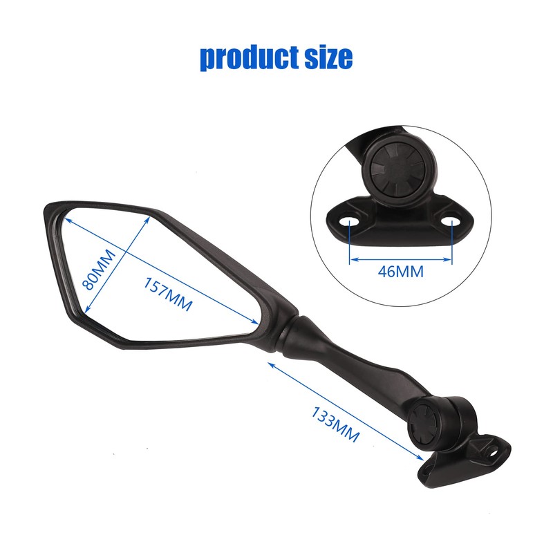 Mokuo Foldable Motorcycle Mirrors Fit for Ninja 250 ZX6R 636