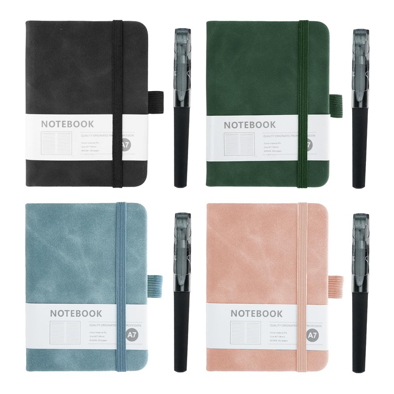 Mulaibdin 4 Pcs Pocket Notebook, Small Notebooks Pocket Size, A7