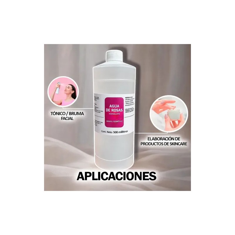 Agua De Rosas Grado Cosmetico Tonico Facial 500ml