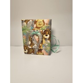 Beautiful Baby Fabric Photo Album - For Boy or Girl - Baby Jungle Animals - Holds 100 4x6 Photos - Unique Baby Gift