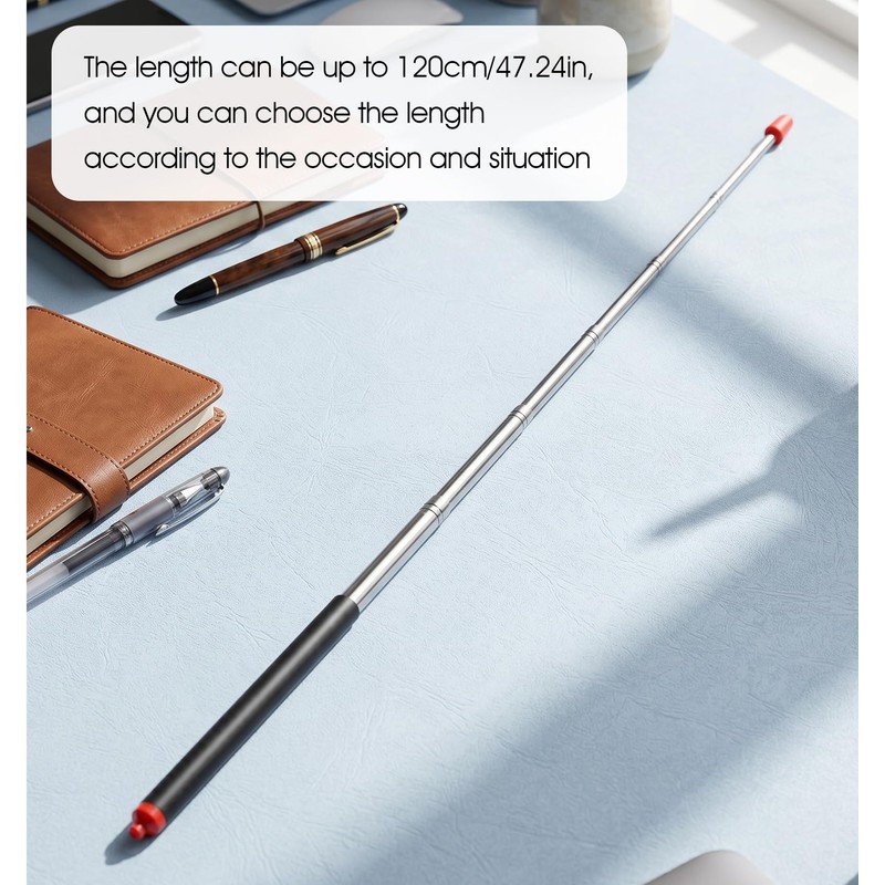 Pointer Stick, Retractable Telescoping Pointer (Black)