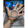RAYON Baby Blue Turquoise Bead Bracelet Men Women 8mm Stretch