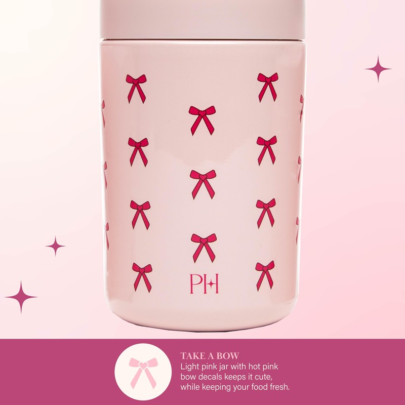 Paris Hilton Stainless Steel Food Jar, Double Wall Vacuum Sealed