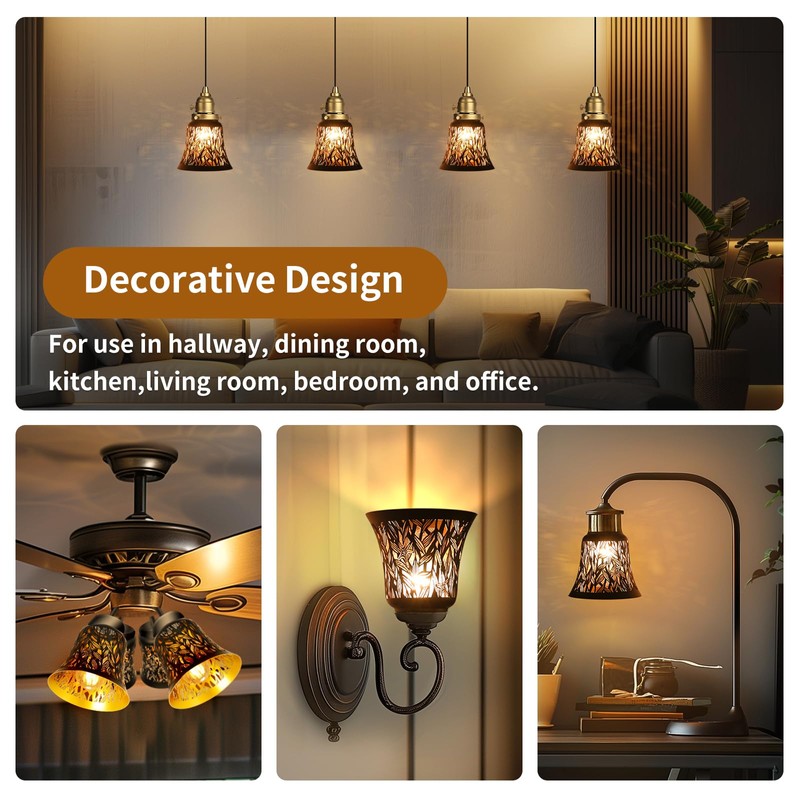 Pendant Light Shades, 4 Pack Ceiling Fan Light Shade Replacements