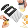 HHuanwfer Crinkle Cutter Knife Stainless Steel Crinkle Wavy Chopper Cutter
