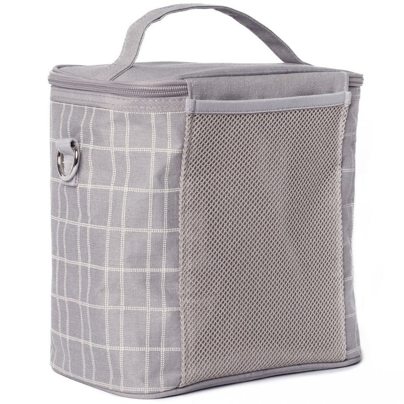 SoYoung Large Linen Insulated Lunch Poche, Rose Gold Stripe