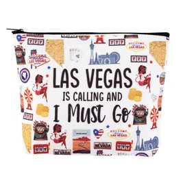 JFEHBFL Las Vegas Souvenir Gifts Makeup Bags for Women, Vegas Travel Cosmetic Bag for Purse, Las Vegas Lovers Gifts for Women Girls Birthday Christmas Bachelorette Party Favors
