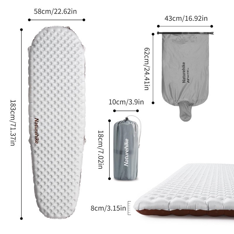 Naturehike 5.8 R Value Camping Sleeping Mat 4 Seasons Ultralight