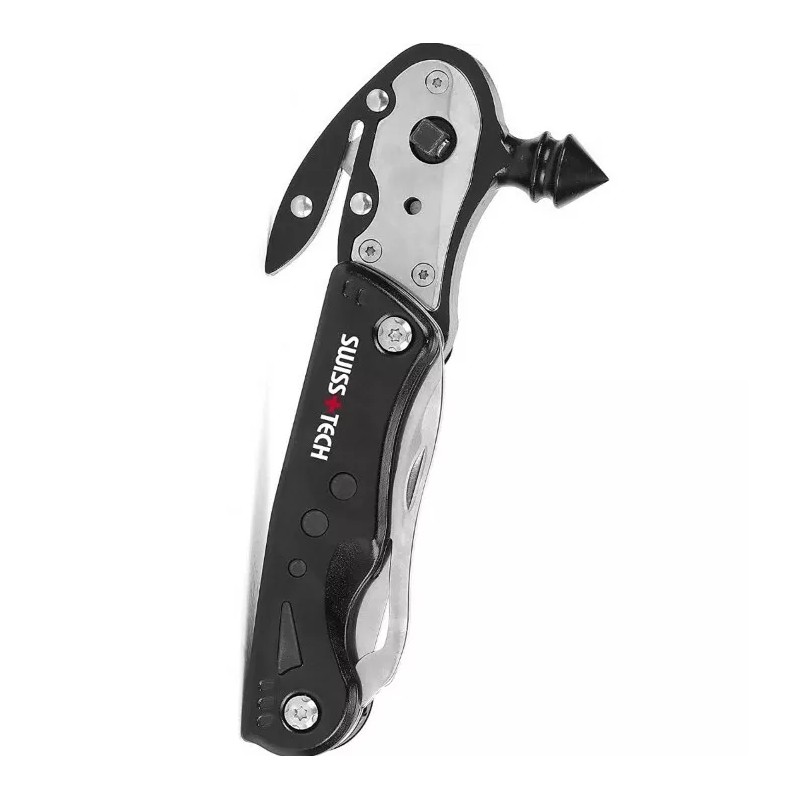 Swiss+Tech NEW"Swiss+Tech 17-in-1 Multi-Tool Emergency Glass BRKR Hamr,LED,Drive