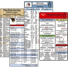 Stations Karten-Set - Laborwerte, Med. Abkürzungen, Medikamente - Haltbarkeit nach Anbruch, Reanimation