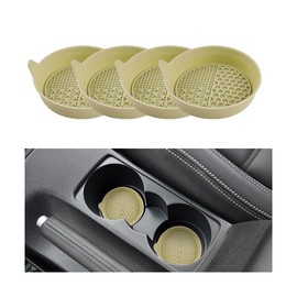 Mandark 4PCS Car Cup Holder Coaster, Silicone Anti-Slip Vehicle Insert Water Bottle Mat, Automotive Interior Insulation Drink Cup Pad Decor Accessories, Universal for SUV, Sedan, Truck (Apricot)