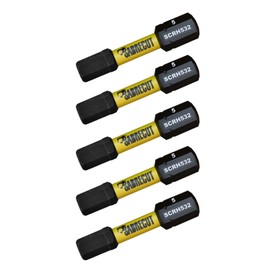 5 x SabreCut SCRH532_5 32mm H5 Hex Magnetic Impact Screwdriver Driver Bits Set Single Ended Heavy Duty