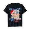 Patriotisches Halstuch mit Weihnachtsmann und Vokuhila-Motiv "Merry Christmas" T-Shirt
