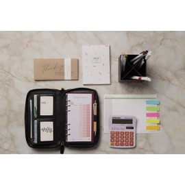 Cash Envelope Wallet Organizer-All in One Budget System with 12 Beautiful Budget Sheets & Envelopes - Black Edition