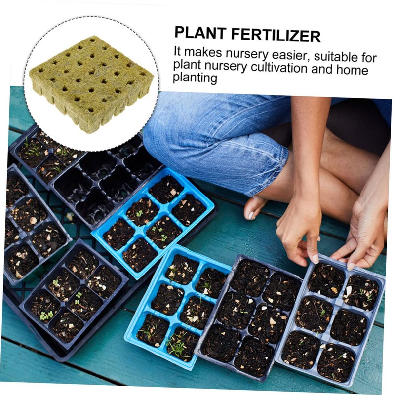 Outanaya 50pcs Hydroponics Grow Cubes Plugs for Soilless Plant Germination