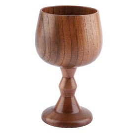 Nikou Wooden Goblet, Healthy Wooden Cup, Elegant Coffee, Wine and Grape Drinking Cup, Multifunctional Wooden Cup is Suitable for Coffee Milk Water, 150 ml, 13 x 6.5 cm