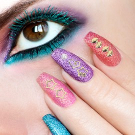 Healvian 2sets Nail Kits Decorative Glitter Flakes Nail Art Supplies for Women Ladies Girls 3boxes*2