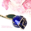 Golded Rose Flower Gift 24K Bright Deep Blue Base for