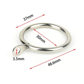 Inner Diameter 1.2 inches (30 mm), Curtain Hook Rings, Suitable for Tension Rod up to 1.0 inch (25 mm) Diameter, Black, Pack of 10