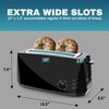 Elite Gourmet ECT4829B# Long Slot 4 Slice Toaster, Reheat 6