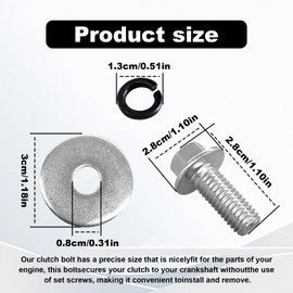 3/4 Inch Go Kart Clutch Bolt Kit Predator Engine Clutch and Lock Washer, Bolts for 10/12 Teeth Clutch Bolt Kit Compatible with Go Kart Predator Engines, Minibike and Kart Engine, (2 Sets)