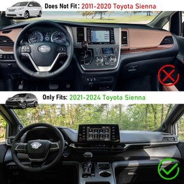 TTCR-II - Bandeja organizadora de salpicadero compatible con Toyota Sienna 2021-2023, para Sienna Dash Console Organizer 2021-2023, bandeja de almacenamiento oculta detrás de la visualización