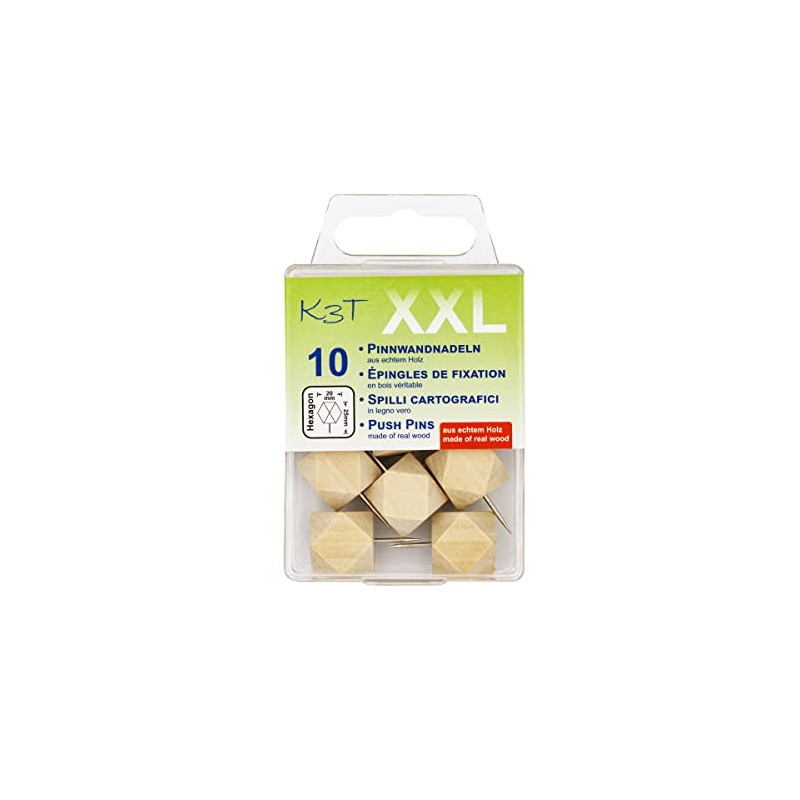K3T 48366 Octagonal XXL Wooden Pins (Pack of 10)