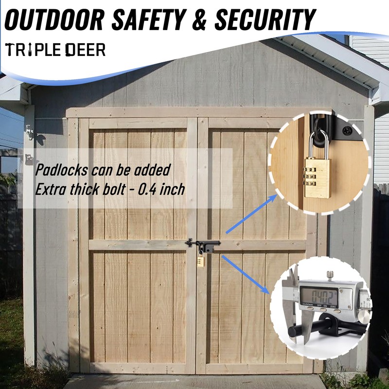 TRIPLE DEER Heavy Duty Slide Bolt Gate Latch, Sliding Bolt