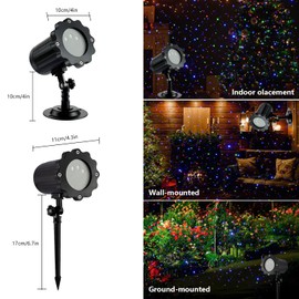 Laser Christmas Projector Lights Outdoor, 3 Color Laser Light Projector, Firefly Lights Show with RF Remote, Waterproof, Indoor Holiday Decoration, Christmas Gift, Wedding, Home Decor, Party, Garden