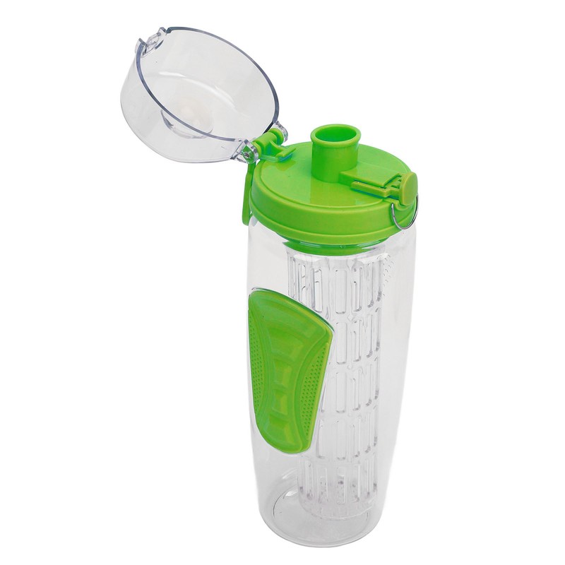 Fruit Infuser Water Bottle Anti Slip Grip Flip Top Lid