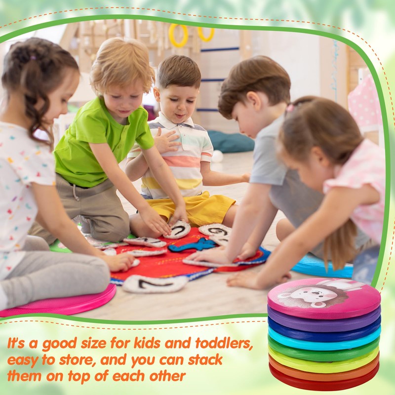 Yuntau 8 Pcs Kids Floor Cushions for Classroom Flexible Round