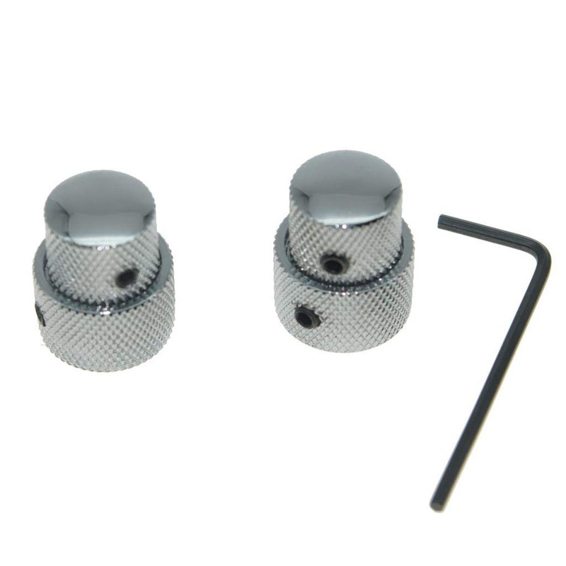 Pack of 2 Metal Dual Concentric Stacked Control Knobs Guitar