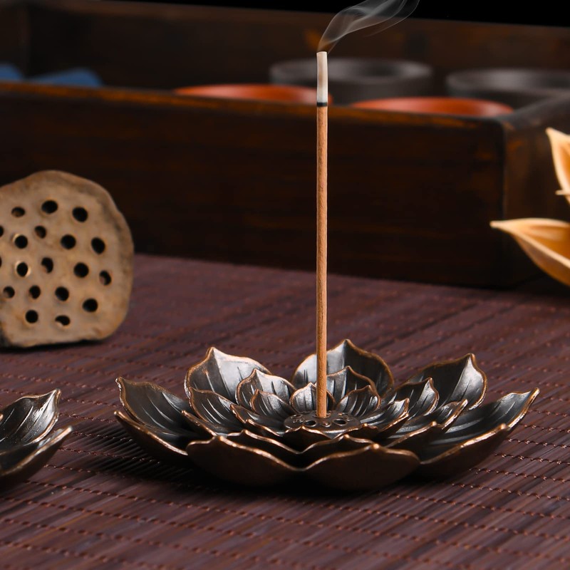 SLKIJDHFB Incense Burner - Lotus Stick Incense Holder 6 Incense