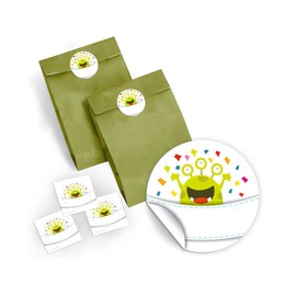 Gift Bags / Green + Stickers Funny Monster for Party Bags Guest Gift for Birthday Children's Birthday Wedding Christening Girls Boys