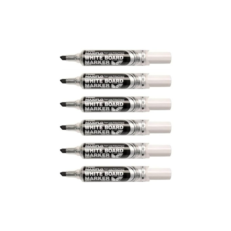 Pentel Maxiflo MWL6 Whiteboard Marker - Black - Wide Tip