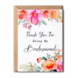 Thank You For Being My Bridesmaid - Earring Cards - Maid Of Honor - Flower Girl - Bridesmaid Wedding Favour - Bridesmaid Thank You Card.