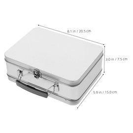 STOBAZA Lunch Box Tinplate with Handle and Lid Vintage Metal Tin for Storage Leakproof Lunch Container Metal Tin Box for Food