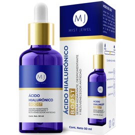 MIST JEWEL Serum Ácido hialuronico facial BOOST + Ácido Ferúlico + Vitamina C + Vit E + Árbol de Té | Suero hidratante, despigmentante, antioxidante y rejuvenecedor para arrugas antiedad 50ml (AH BOOST)