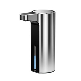 EKO Aroma 9 fl oz Automatic Liquid Soap Dispenser, Rechargeable & Water-Resistant for Kitchen and Bathroom with Adjustable Soap Dispensing Volume Control (Chrome Metallic)