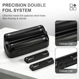 Foil & Cutter Replacement Compatible with BaBylissPRO FXONE, Black, 2 Pack
