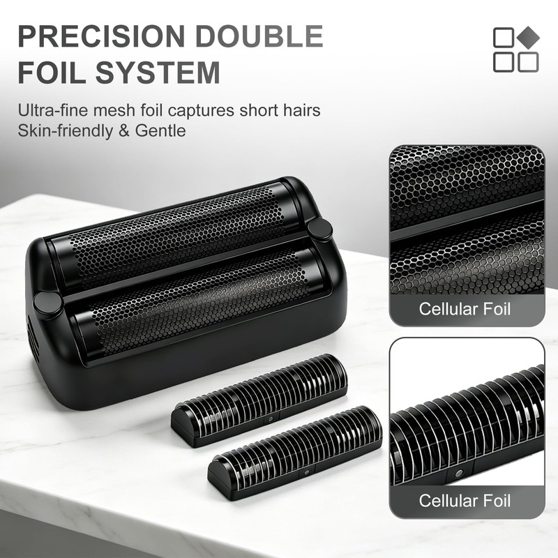Foil & Cutter Replacement Compatible with BaBylissPRO FXONE, Black, 2