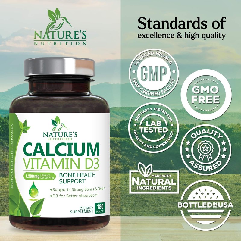 Calcium Supplement 1200 mg - with Vitamin D3 for Best
