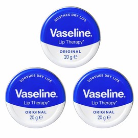 3 x Vaseline Lip Therapy Original 20g Tin – Classic Petroleum Jelly Lip Balm, Intensive Moisture Lock for Dry Lips, Pocket Size Everyday Lip Care