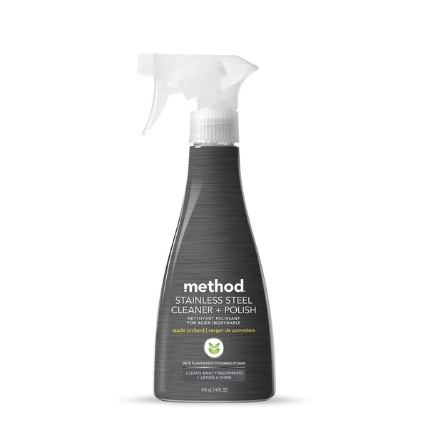 Method Stainless Steel Cleaner + Polish, Apple Orchard, Cleans Fingerprints