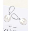 Sterling Silver White Teardrop Freshwater Cultured Pearl Leverback Dangle Earrings