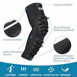 Knee Pads Compression Leg Sleeve for Basketball Volleyball Soccer Anti-Slip Knee Protector Gear Youth Kids Adults (1 Pair)